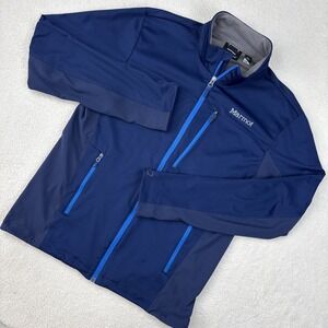 MARMOT Mens 'Gore Windstopper' Full-Zip Jacket Medium Blue Soft Shell Stretch